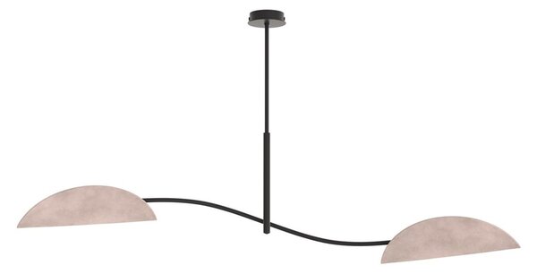 Plafoniera Moderna Pallade Acciaio Nero Grigio 2 Luci E14