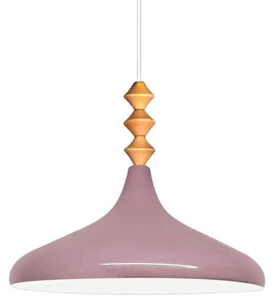 Champion Q lampadario singolo in legno, luce a sospensione viola