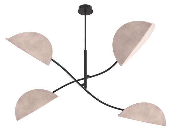 Plafoniera Moderna Mulciber Acciaio Nero Grigio 4 Luci E14