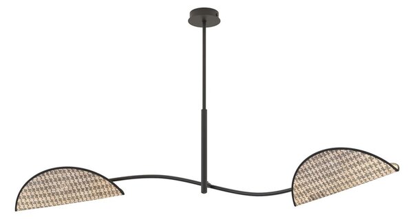 Plafoniera Moderna Mulciber Acciaio Nero 2 Luci E14