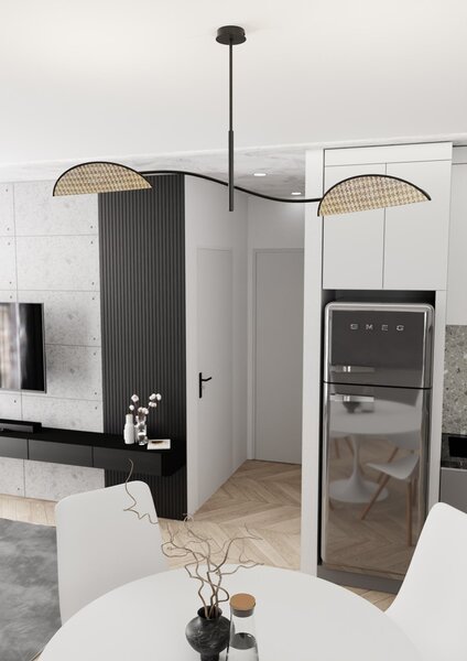 Plafoniera Moderna Mulciber Acciaio Nero 2 Luci E14
