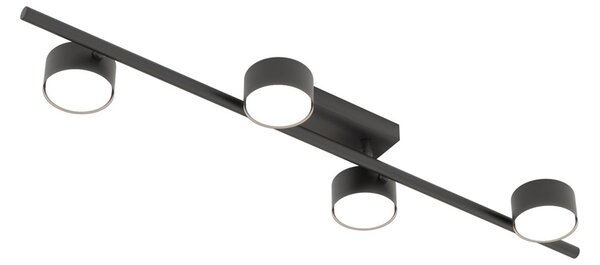Plafoniera Moderna Mulciber Acciaio Nero 4 Luci Gx53