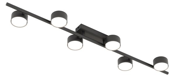 Plafoniera Moderna Mulciber Acciaio Nero 6 Luci Gx53