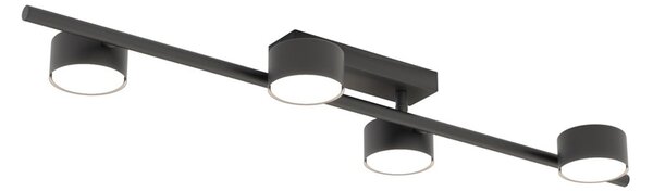Plafoniera Moderna Mulciber Acciaio Nero 4 Luci Gx53