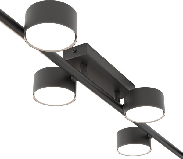 Plafoniera Moderna Mulciber Acciaio Nero 6 Luci Gx53