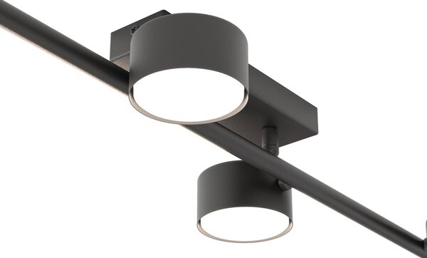 Plafoniera Moderna Mulciber Acciaio Nero 4 Luci Gx53