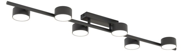 Plafoniera Moderna Mulciber Acciaio Nero 6 Luci Gx53