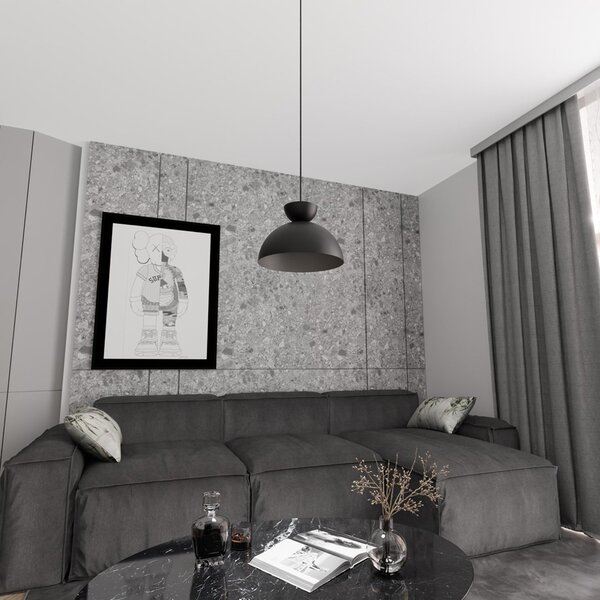 Lampadario Minimal Mulciber Acciaio Nero E Bianco 1 Luce Gx53