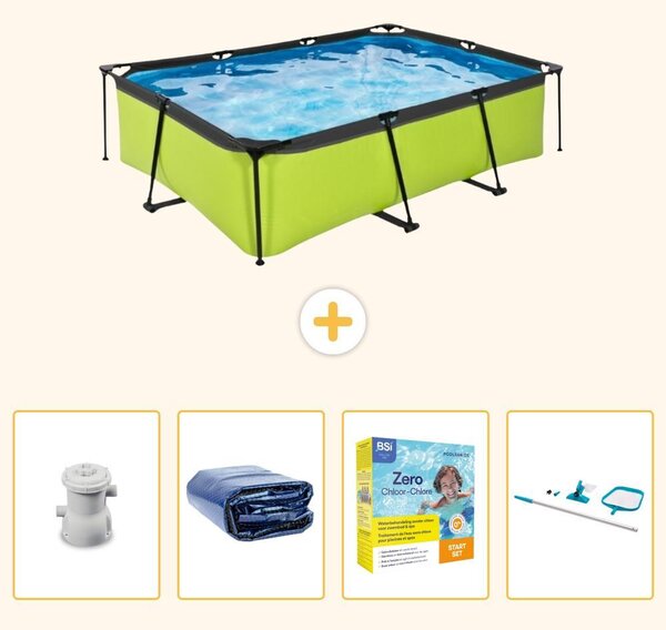 Piscina fuori terra rettangolare - 220x150x65 cm - 5 pezzi - Modello SCB14