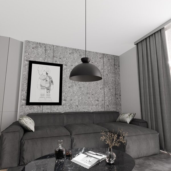 Lampadario Minimal Mulciber Acciaio Nero 1 Luce Gx53