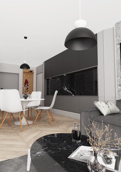 Lampadario Minimal Mulciber Acciaio Nero Bianco 1 Luce Gx53