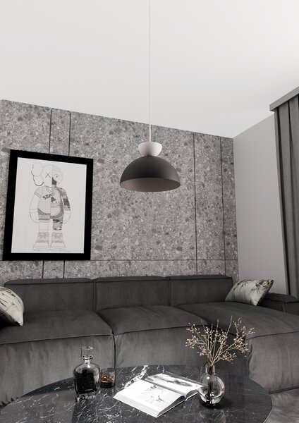 Lampadario Minimal Mulciber Acciaio Nero Bianco 1 Luce Gx53