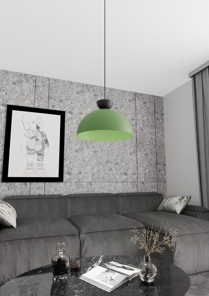 Lampadario Minimal Venus Acciaio Nero Verde Large 1 Luce Gx53