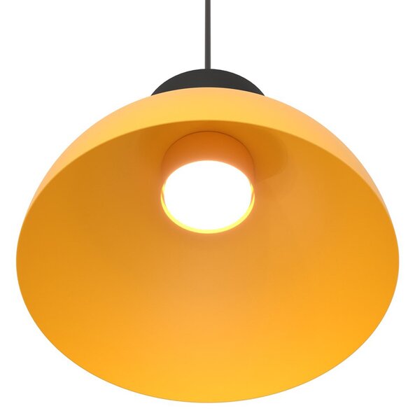Lampadario Minimal Venus Acciaio Nero Arancione Small 1 Luce Gx53