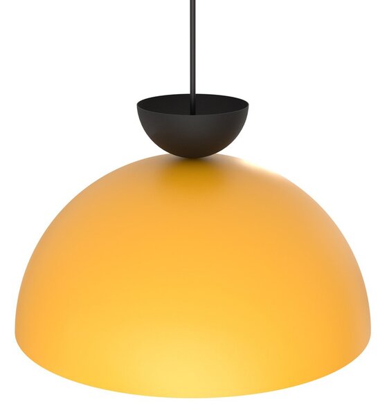 Lampadario Minimal Venus Acciaio Nero Arancione Large 1 Luce Gx53