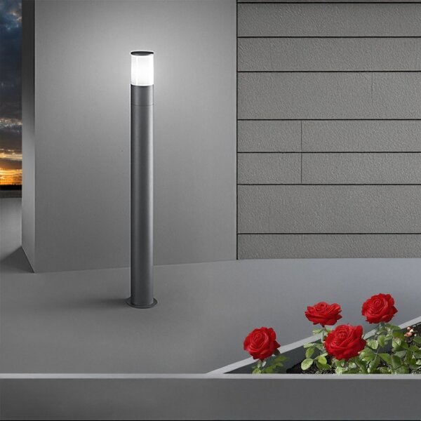 Lampioncino esterno ip54 perenz sigaro 8328 gc e27 led metallo alluminio acrilico grigio cemento - Perenz