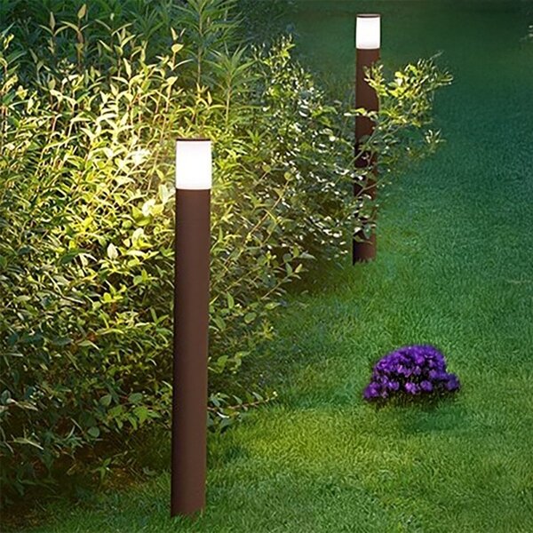 Lampioncino esterno ip54 perenz sigaro 8328 e e27 led metallo alluminio acrilico corten opaco - Perenz