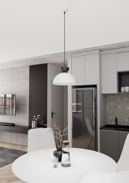 Lampadario Minimal Venus Acciaio Bianco Nero 1 Luce Gx53