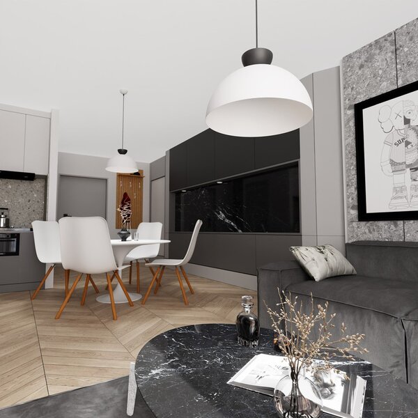 Lampadario Minimal Cyllenius Acciaio Bianco Nero 1 Luce Gx53