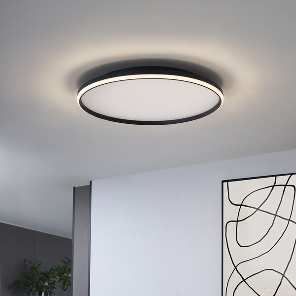 Plafoniera di design nera e bianca con LED dimmerabile a 3 livelli - Xavi