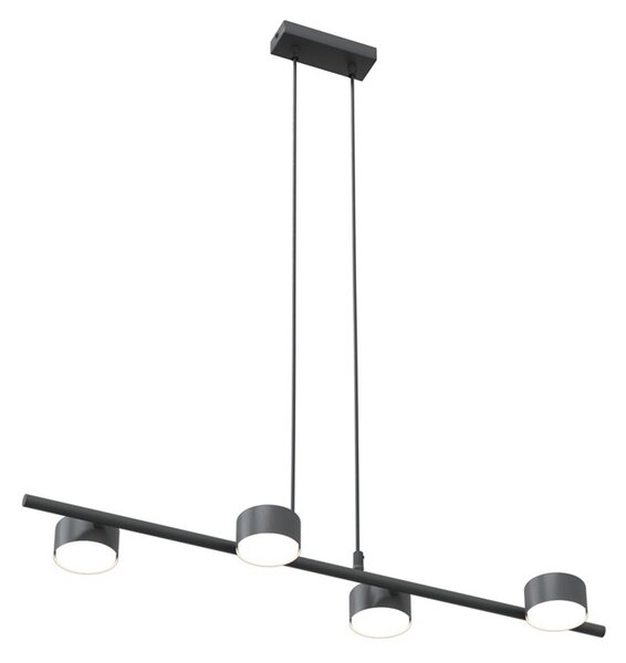 Lampadario Minimal Cyllenius Acciaio Nero 4 Luci Gx53