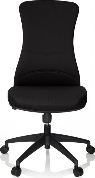 Hjh OFFICE Sedia da ufficio professionale OFFICE XT Sedia da scrivania ergonomica senza braccioli in tessuto nero Sedia girevole per ufficio e casa