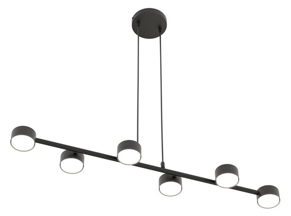 Lampadario Minimal Cyllenius Acciaio Nero 6 Luci Gx53