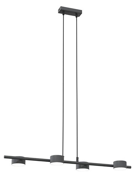 Lampadario Minimal Cyllenius Acciaio Nero 4 Luci Gx53