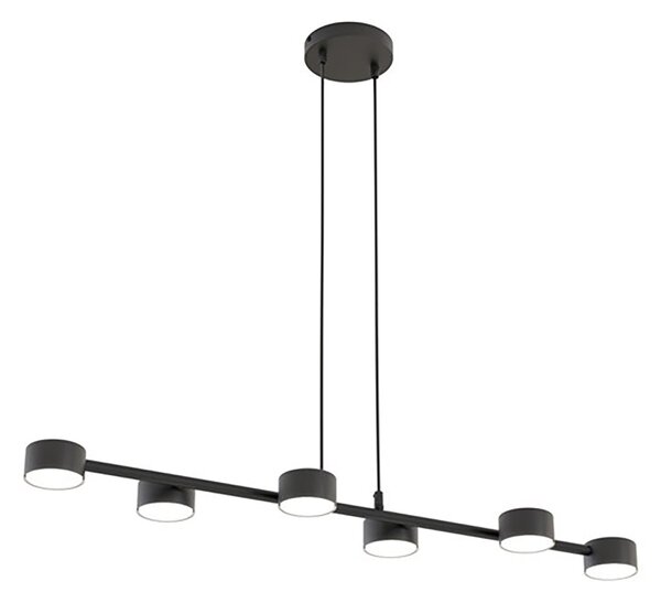 Lampadario Minimal Cyllenius Acciaio Nero 6 Luci Gx53