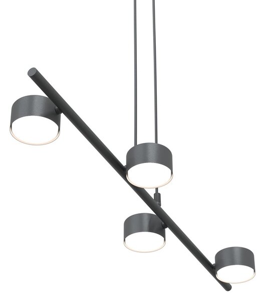 Lampadario Minimal Cyllenius Acciaio Nero 4 Luci Gx53