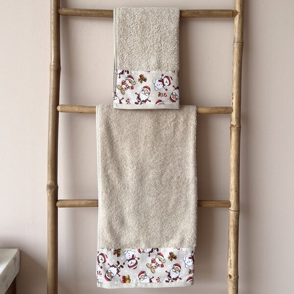 Set asciugamani bagno Natale by Zanetti Home (2 colori) Beige