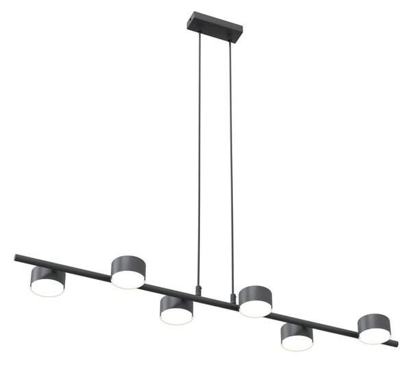 Lampadario Minimal Dis Pater Acciaio Nero 6 Luci Gx53