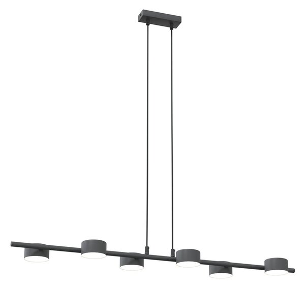 Lampadario Minimal Dis Pater Acciaio Nero 6 Luci Gx53