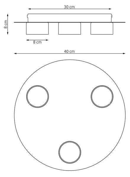 Plafoniera Minimal Opis Acciaio Nero 3 Luci Gx53