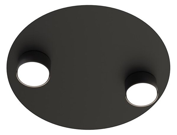 Plafoniera Moderna Dis Pater Acciaio Nero 2 Luci Gx53