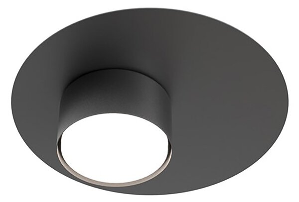 Plafoniera Moderna Dis Pater Acciaio Nero 1 Luce Gx53