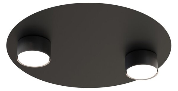 Plafoniera Moderna Dis Pater Acciaio Nero 2 Luci Gx53