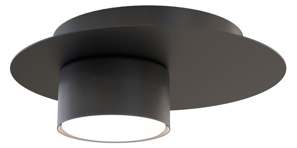Plafoniera Moderna Dis Pater Acciaio Nero 1 Luce Gx53