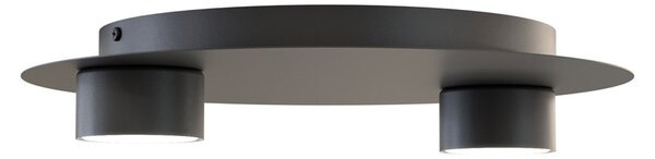 Plafoniera Moderna Dis Pater Acciaio Nero 2 Luci Gx53
