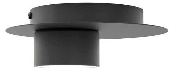 Plafoniera Moderna Dis Pater Acciaio Nero 1 Luce Gx53