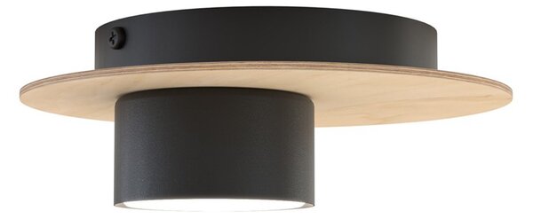 Plafoniera Minimal Opis Acciaio Nero 1 Luce Gx53