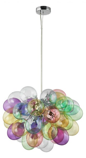 Lampada a sospensione Lucande, Diborah, dimmerabile, Multicolore, Soggiorno, Vetro, Design