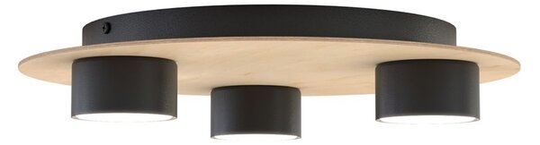 Plafoniera Minimal Opis Acciaio Nero 3 Luci Gx53