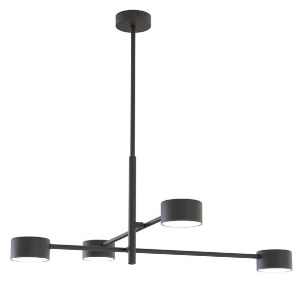 Plafoniera Moderna Mene Acciaio Nero 4 Luci Gx53