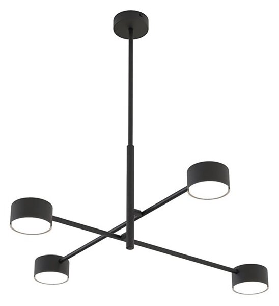 Plafoniera Moderna Mene Acciaio Nero 4 Luci Gx53