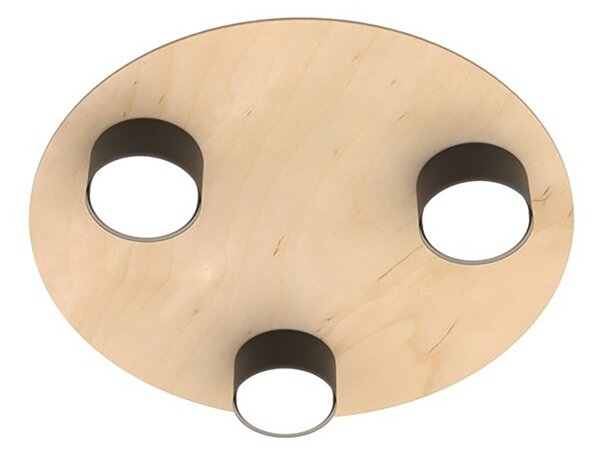 Plafoniera Minimal Opis Acciaio Nero 3 Luci Gx53