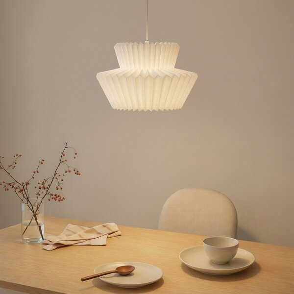 Lampada a sospensione Lindby, Magali, dimmerabile, Bianco, Soggiorno, Carta / Cartone