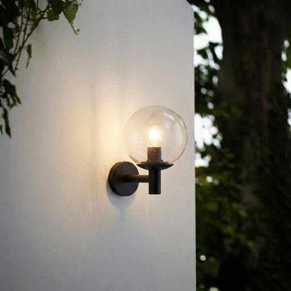 Lampade da esterno Lindby, Dangan, dimmerabile, Nero, Balcone, Vetro, Moderno