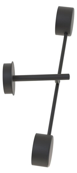 Applique Moderna Mene Acciaio Nero 2 Luci Gx53