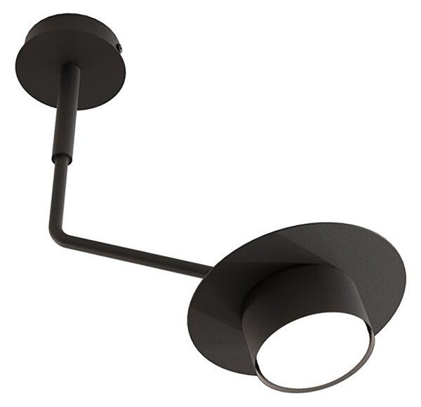 Plafoniera Minimal Mene Acciaio Nero 1 Luce Gx53